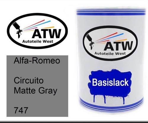 Alfa-Romeo, Circuito Matte Gray, 747: 500ml Lackdose, von ATW Autoteile West.